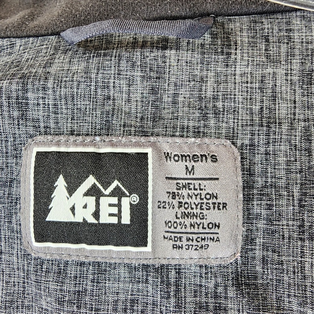 REI E1 Elements Detachable Hood Trench Coat Womens M Gray Rain Jacket Belted - Picture 13 of 14